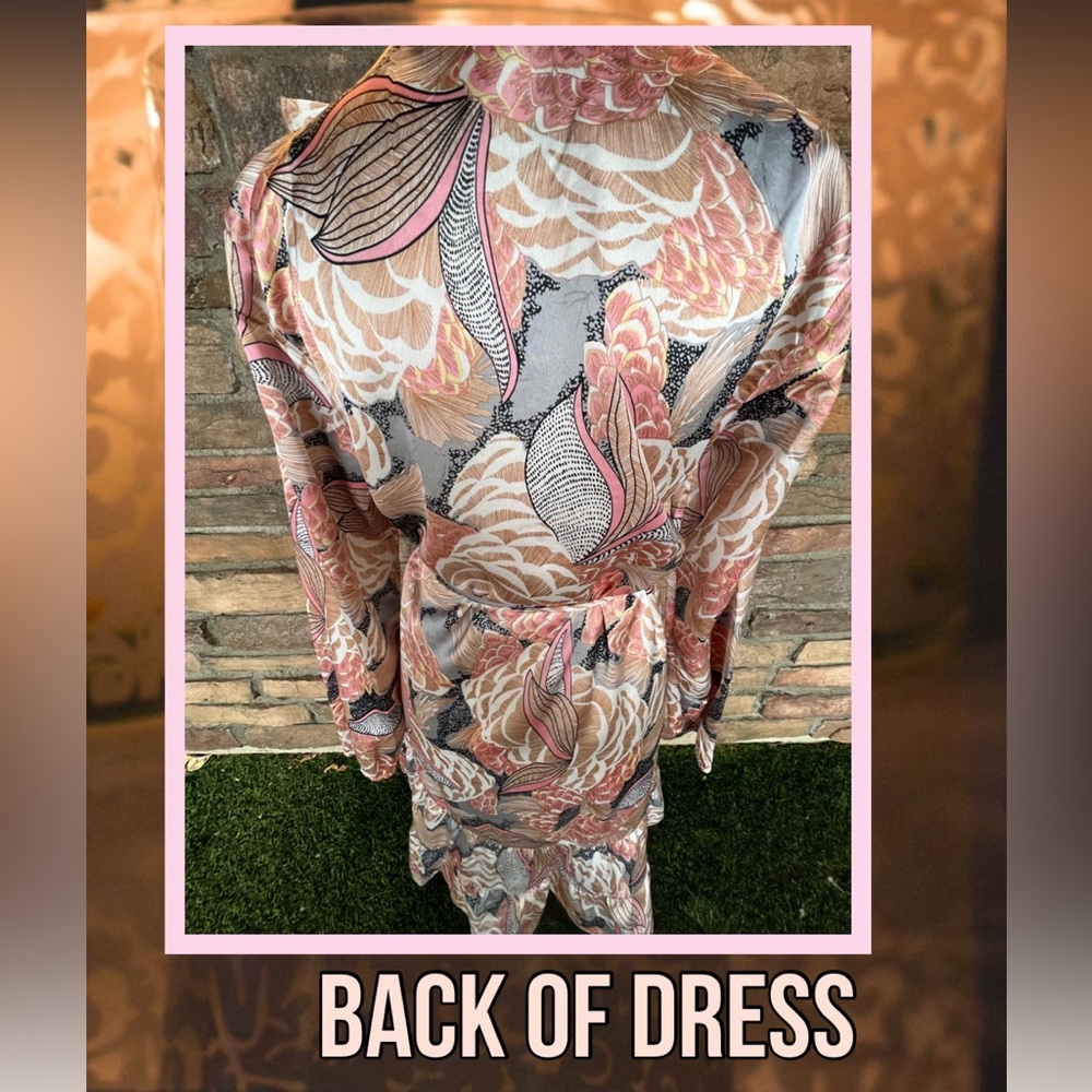 Sonja by Sonja Morgan Mystical Floral tie Ruffle Dress Size S - Picture 7 of 15